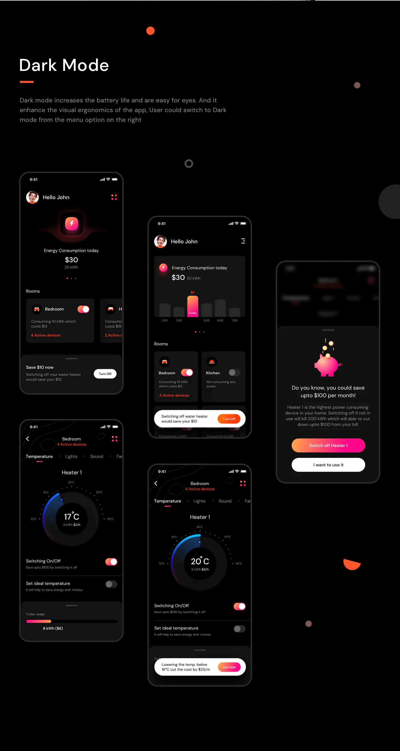 Dark mode app, modern dark ui, prakhar neel sharma, artora