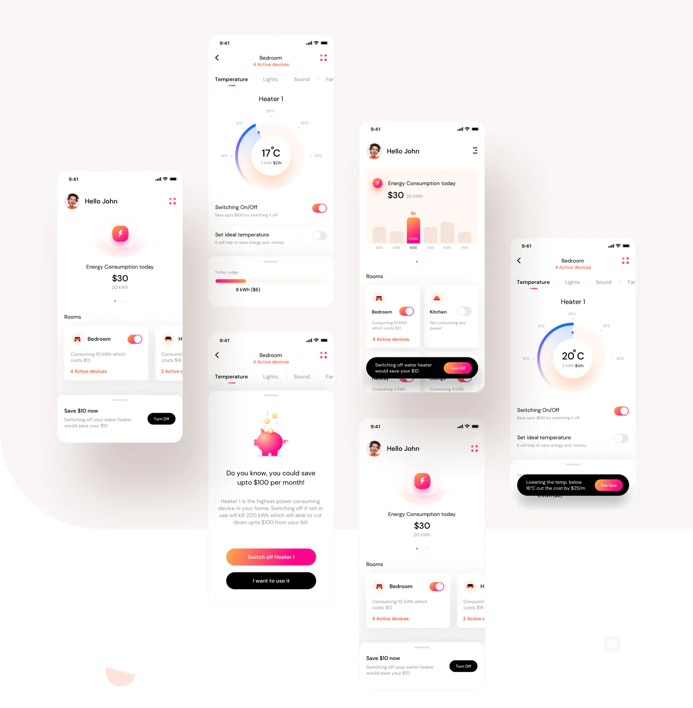 Modern ui design for save electricity