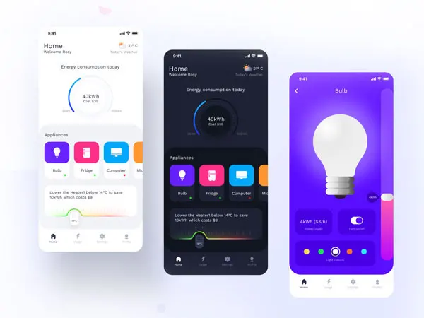 Artora ui design agency: Energy Monitor app Designed by Prakhar Neel Sharma